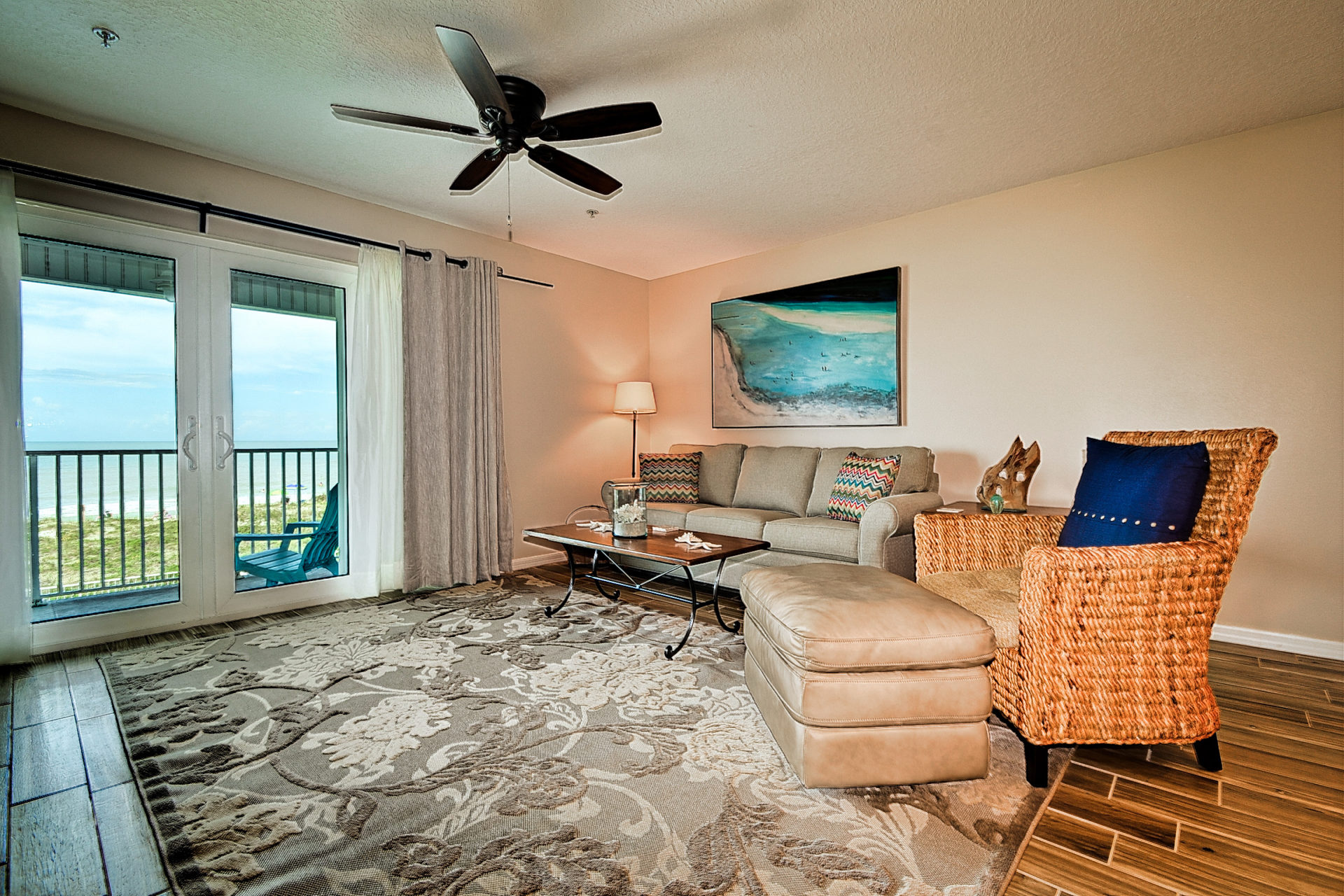 11-Florida Beach Rentals Beachside Hideout living couch-1